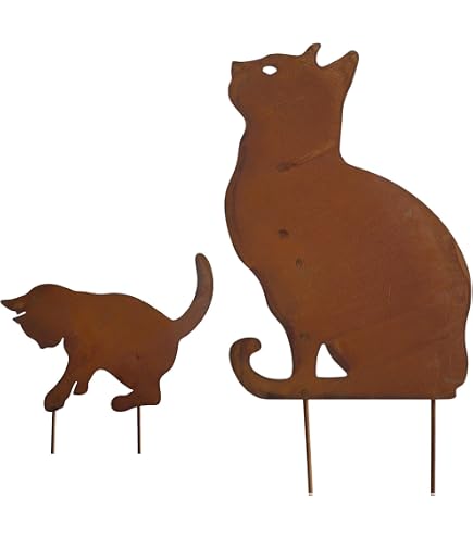 Katzen Rostfiguren – Edelrost Garten & Wohnaccessoire