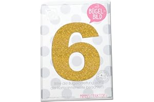 ‎MIMMIS TRAKTOR GLITZER Bügelbild Zahl Wunschzahl 10 cm Geburtstags Shirt 0 1 2 3 4 5 6 7 8 9 Aufbügler Applikationen Bügelsticker für Stoffe Textilien Kinder zum Aufbügeln Flicken, Farbe:Glitzer gold, Zahl:6
