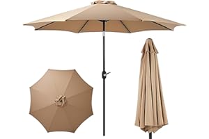 DUMOS Sonnenschirm UV Schutz Abdeckung Kurbel Knickbar Alu Rund Balkon Terrasse Garten Balkonschirm Kurbelschirm Marktschirm Anthrazit