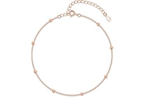 Loutade Silver Anklets for Women, 925 Sterling Silver Ankle Bracelet, Adjustable Beach Barefoot Foot Chain, Summer Holiday Silver Ankle Chain, Classic Women's Star Anklets Beach Jewellery for Girls