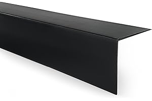 QUEST Cornière PVC Rigide Autoadhésive – Baguette d’Angle de Protection en PVC Dur pour Mur et Rebord – Profilé de Coin, 50x50mm, 100cm, noir