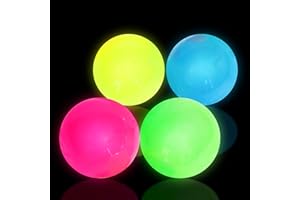 GYTERA 4 Pcs Sticky Balls Ceiling Glow in The Dark Fidget Toys, Night Stress Balls for Adults Fluorescent Sticky Wall Balls, Luminous Balls Jumping Fun Decompression for Kids