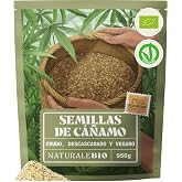 NaturaleBio Raw Peeled Hemp Seeds Organic for Topping | 950g Raw and peeled organic hemp seeds, protein source and omega 3-6,