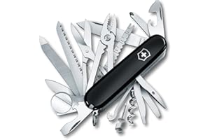 Victorinox Taschenmesser Swiss Champ (31 Funktionen, Holzsäge, Fischentschupper, Lupe, Kombi-Zange, Schere) Schwarz