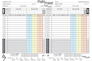 REFSTUFF REFSCORER RefSheet - Hojas de puntuación de día de partido de árbitro de fútbol (paquete de 50)