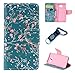 Produktbild Galaxy A3 (2016) Hülle Blume Premium PU Leder Schutzhülle für Samsung Galaxy A3 (2016) A310 (4,7 ZollBookstyle Tasche Schale PU Case mit Standfunktion+Outdoor Kompass Schlüsselanhänge (5)