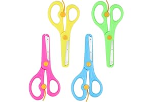 FLOWERUN 4 Stück Kinderschere, Sicherheits Bastelschere für Kinder mit abgerundeter Spitze, mehrfarbiges Set für Vorschule Schule DIY Papierhandwerk (Farbmix)