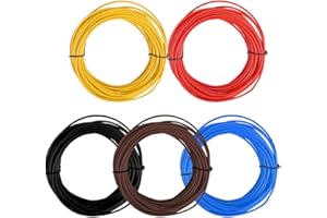 TIMESETL 5Pcs 1.5 mm² FLRY-B Fil Electrique 5 x 10 m Câble Electrique Véhicule Fusibles de Batterie Auto Fil Electrique 12v Automobile Fusibles de Batterie Auto Câblage Électrique Voiture Autoradio