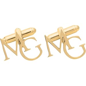 MOSKAI Personalized Name Cufflinks for Men - Custom Name Monogram Cuff Links - Engraved Monogram Wedding for Groom & Groomsmen Gift Se