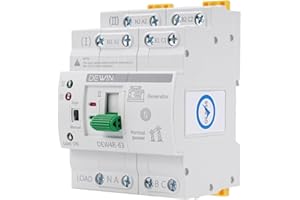 DEWIN Interruptor de Transferencia,4P 63A AC 400V Interruptor de Transferencia Automática ATS Conmutador de Transferencia Automática de Doble Potencia DEW4R-63