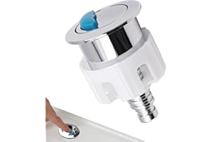 BULIVORA Toilet Flush Button - Round Dual Flush Replacement Push Button for Toilet Cistern, Chrome Finish, Water Saving Bathroom Accessory