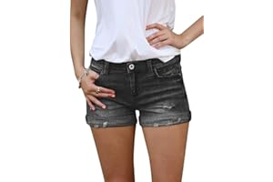 ORANDESIGNE Femme Shorts Jeans ÉTé Trou Courtes Jeans Hot Shorts Court Denim Pantalon Court