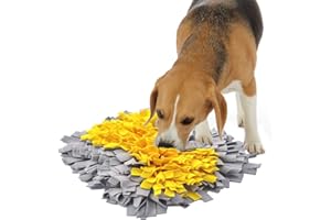 IEUUMLER Snuffle Mat para Perros Estera de alimentación Estera de Entrenamiento Manta para la Nariz Juguete de Juego IE075 (45x45cm, Yellow Bone)