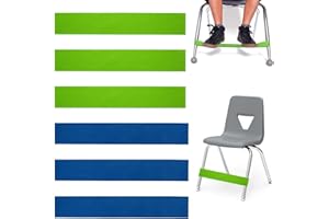 LEIBOCHAO 6 Stück Dehnbare Stuhlbänder für Kinder mit ADHS und Autismus – Sensorische Sitzhilfe, Flexible Stuhlzappelbänder für Schule & Zuhause, SPD, Yoga (Federnde Gurte für Konzentration)
