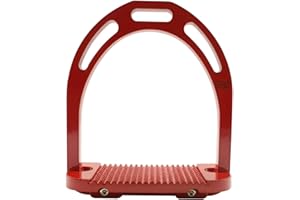 AK RIDING SPORTS AK Étriers équestres légers en aluminium avec revêtement de couleur AKRS-6041 (Rouge, 4.75'')