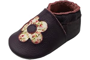 YIHAKIDS Krabbelschuhe Baby Lauflernschuhe Lederpuschen Hausschuhe Jungen Mädchen Mokassins Weicher Leder Babyschuh mit Wildledersohlen Kleinkind rutschfeste Lederschuhe Baby 0-3 Jahre