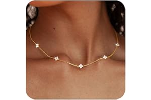 Aidenn Dainty Gold Silver Necklace for Women Girls Trendy Non Tarnish 14K Gold Plated Cubic Zirconia Necklaces Cute Flower Choker Necklace Stack for Wedding Prom Brides Jewellery