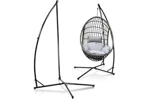 ‎ANSOBEA Ansobea Hängestuhlgestell 150 kg, Metall Hängesessel Gestell, Hängesitzständer mit Stabiler Struktur, Hängemattengestell für Hängesitz Halterung, 215cm Stahlrohr Ständer für drinnen und draußen