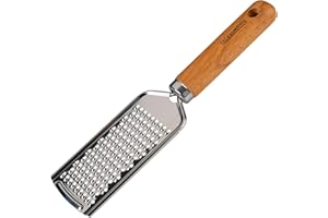Fackelmann Grattugia a mano per parmigiano, formaggio e zester - Grattugia perfetta per pizza e pasta - Grattugia in acciaio inox e legno di faggio dal look italiano