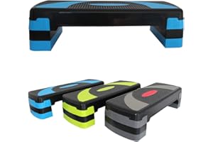 ‎ENJOY FIT Enjoy Fit Aerobic Steppbrett XL Premium Extra Groß Inkl. 3-Fach Höhenverstellbarer Stepper, 78 x 30 x 10/15/20 cm Stepbench in 3 Farbig