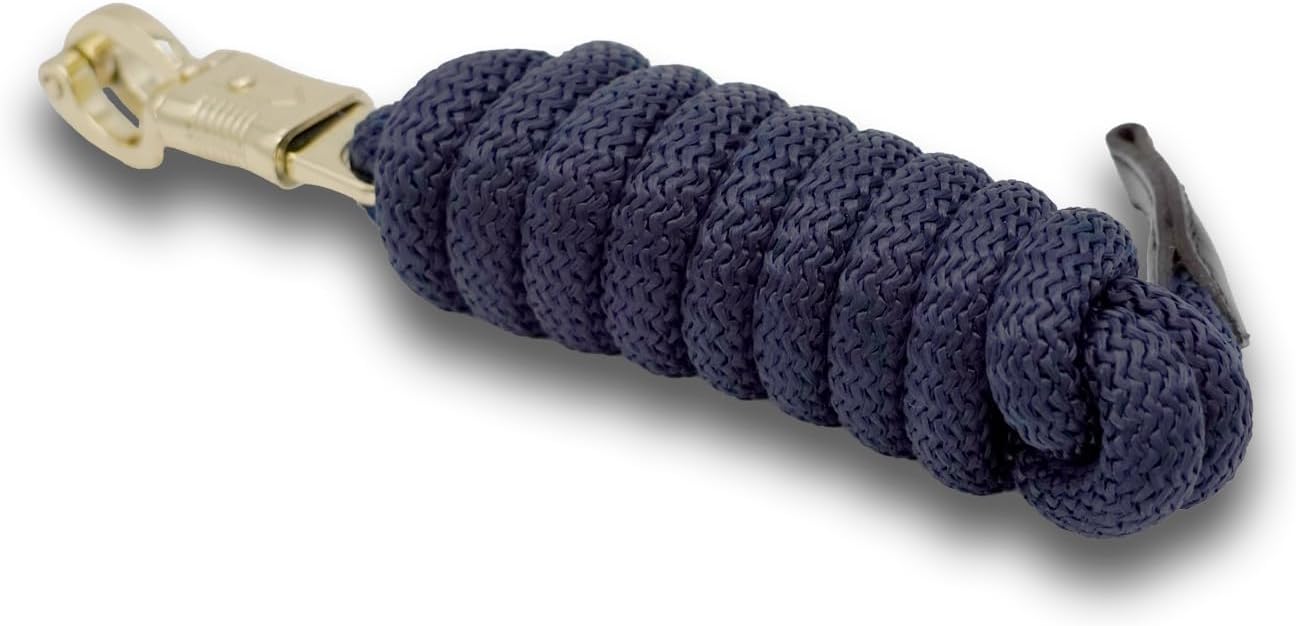 SUNRIDE Ramal para Caballo con mosquetón antipánico – 2 m – Cuerda de Amarre equitación (Azul)