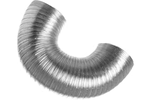 EUROPLAST Ø 160mm Conduit d'air Flexible pour Hotte de Cuisine, Climatiseur, Hotte Aspirante, Sèche-linge - 1.5m Tuyau d'évacuation Semi-rigide - Conduit de Ventilation - Aluminium