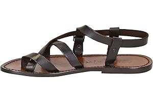 Gianluca - L'artigiano del cuoio Gladiator sandals for men in mud color calf leather