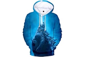 Silver Basic Film di Godzilla vs Kong Maglia Cosplay Godzilla Costume Felpa con Cappuccio per Bambini e Ragazzi
