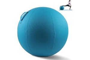 HOMURY Nizirioo Housse de balle de yoga pliable : housse de balle d'exercice pliable de 65 cm, housse de balle d'exercices lavable avec poignée, protection balle d'exercice de yoga, pour bureau, ménage,