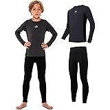 AMZSPORT Biancheria Intima Termica per Bambini, Set Intimo a Manica Lunga per Ragazzi, Comfort e Traspirabilità per Lo Sci, I