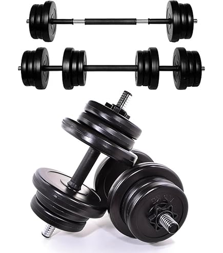 Set Manubri Regolabili 20kg Per Fitness - Convertibile In Bilanciere - Design Sicuro Antiscivolo, Perfetto Per Casa - Foto 4