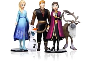 Frozen Tortendeko, 5 Stück Frozen Figuren Set, Mini Elsa Tortendeko EisköNigin Figuren Geburtstag PQKL-party Elsa Figur Frozen Cake Decoration Frozen Cake Topper Anna und Elsa Tortendeko for Mädchen