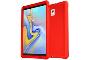 ‎TECHGEAR TECHGEAR Schutzhülle für Samsung Galaxy Tab A 10,5 (T590 T595), [Kinderfreundlich] Leichtes Koffer Silikon Soft Shell Anti-Rutsch-Shockproof verstärkte Ecken + Displayschutzfolie. - Rot