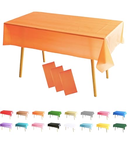 Rechthoekige roze tafelkleden, 3 stuks, 137 x 274 cm, papieren rol, wegwerp tafelkleed van kunststof, waterdicht, oliebestendig, tafelkleden voor feest, picknick, verjaardag, bruiloft