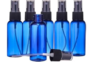 BENECREAT 20 Pack 50ml Botella de Aerosol Portátil de Plástico Libre de BPA Vacía con Una Bomba de Niebla Fina para Aceites Esenciales y Aromaterapia Color Azul