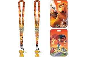 Hilloly Lion King Cordón con Portatarjeta, 2 PCS Cuello Cordón Cuerda con Soporte Colgantes de Tarjetas de Identificación con Cordón de Cuello Llavero con Portatarjetas para Estudiantes Exposiciones
