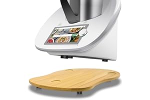 GLASSVIO Gleitbrett Thermomix TM6, für Thermomix TM6 TM5 Gleitbrett Zubehör - Schnelles Bewegen Rollbrett für Thermomix Vorwerk Küchenmaschine TM 6 Zubehör Unterlage Brett,Bambusholz