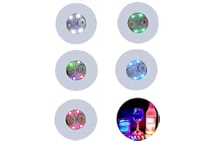 CDIYTOOL Posavasos LED, 20 unidades luces LED luces de botella LED barra de cerveza y posavasos de bebidas para fiesta Club Bar Suministro (blanco, rojo, azul, verde colorido)