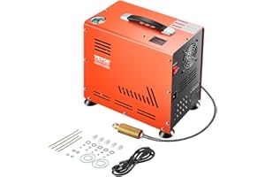 VEVOR Compresor de Aire PCP de Doble Cilindro de 800 W, 30 Mpa con Sistema de Enfriamiento por Ventilador Incorporado, Parada Automática para Rifle Aire Comprimido, Botella Buceo, 370 x 180 x 350 mm