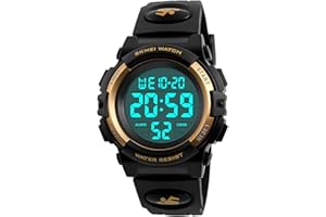 HMJIA Montre Enfant Garcon Fille pour 5-16 Ans, Montre Numérique Enfant étanche 5ATM avec Alarme/Date/Chronomètre/LED