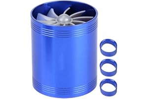 KIMISS Samochodowy wlot powietrza turbonator turbiny Dual Fan Superloader, oszczędność paliwa gazowego Turbo Super Fuel Saver (niebieski)