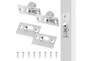 FDKJOK 2 Pack Ball Door Catches for Internal Doors, Roller Ball Door Catches Adjustable Door Ball Latches Spring Ball Bearing Door Catch Door Hardware for Cupboard Closet Top of Door(Silver)