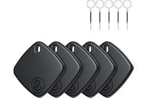 NTAANOO Air Tracker Tag, Smart Tag Compatibile con Apple Dov'è (Solo iOS), Localizzatore con Cordino/Portachiavi, Trova Oggetti per Valigie/Bagagli/Portafogli, Batteria Sostituibile, 5 pezzi