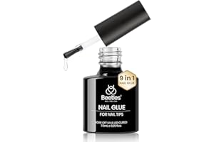 ‎BEETLES GEL POLISH Beetles Nagelkleber Gel für Nagelspitzen, 9 in 1Nail Glue für transparente Acrylnägel langanhaltend Aushärtung erforderlich UV-für transparente künstliche Nagelspitzen und Nagelreparaturbehandlung