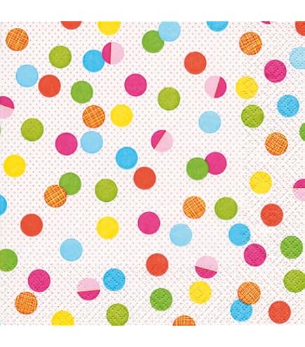 Lot De 20 Petites Serviettes Cocktail En Papier Avec Motif à Pois