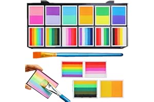 KARLOR Paleta de pintura facial de 42 colores con pincel, pintura para cara, cuerpo y maquillaje, soluble en agua, pintura teatral, para festivales y Halloween