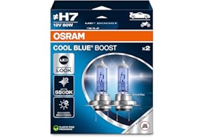OSRAM COOL BLUE® BOOST, H7, halogen headlight lamps, up to 5500K, Hanging folding box (2 lamps), offroad use only