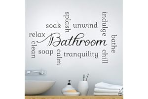 WALL4STICKERS Bagno Wall Art Toilette Immagine Stampe Pareti Stampa Adesivo Citazioni Decorazione Citazioni Divertente Set Poster Accessori Adesivi Segni Decalcomania Opera d'arte Segno Detti Poster Vintage Vinile