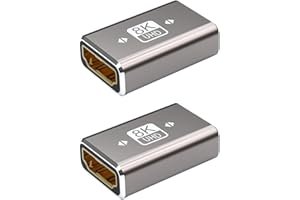 HUKNEQN Connettore HDMI 8K, 2 connettori HDMI femmina a femmina, 2.1 adattatore connettore, supporta 8K@60Hz, 4K@120Hz UHD, 7680x4320 HDR, Dolby, eARC per TV, PC, laptop, monitor, Roku TV, proiettore