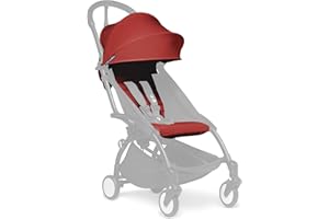 BABYZEN YOYO Pack 6+ Color, Red - Solo Textiles: Cojín del asiento, capota a juego y bolsillo trasero con cremallera - Requiere el Chasis YOYO2 (se vende por separado)